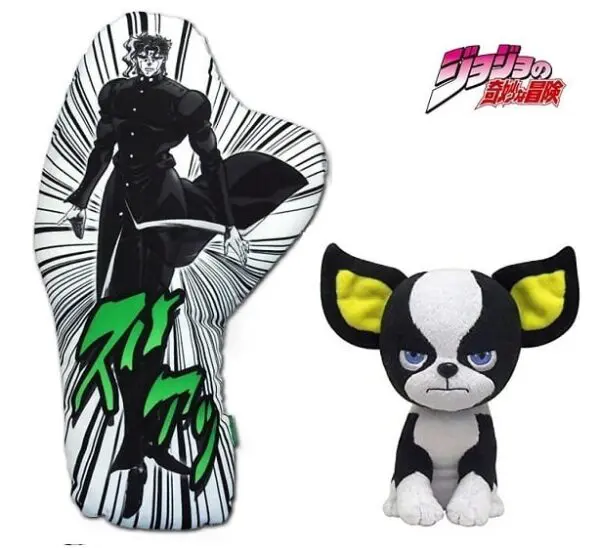 ジョジョの奇妙な冒険 イギー くったりぬいぐるみ ＆ ダイカットドール 花京院典明 (2点セット) ジョジョ JOJO ぬいぐるみ 3部 クッション