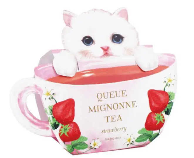 猫 紅茶 チャーリー クーミニョンティー ティーバッグ 各2g×4包 ( ストロベリー / オレンジ / キャラメル＆アップル ) 3点セット ネコのフレーバーティー tea ねこ 猫 黒猫 クロネコ お祝い お礼 お返し 手土産 かわいい プチギフト