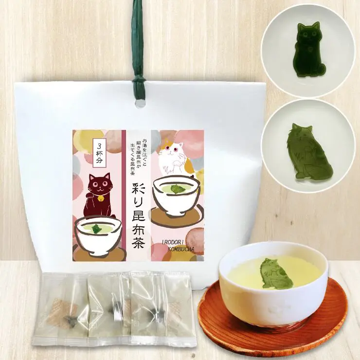 【猫さんセット】和三盆 和三盆糖 和三盆菓子 招き猫和三宝 & 彩り昆布茶 招き猫 3杯分 (2点セット）お菓子 干菓子 和菓子 お茶請け 猫 日本茶 招き猫 黒猫 クロネコ 落雁 お祝い お礼 お返し 手土産 誕生日 プレゼント プチギフト