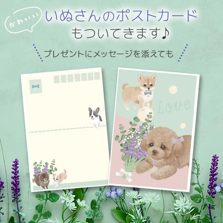【いぬさんのポストカードつき】犬 お菓子 いぬさんクッキー ( 10枚入 ) ミントピンク